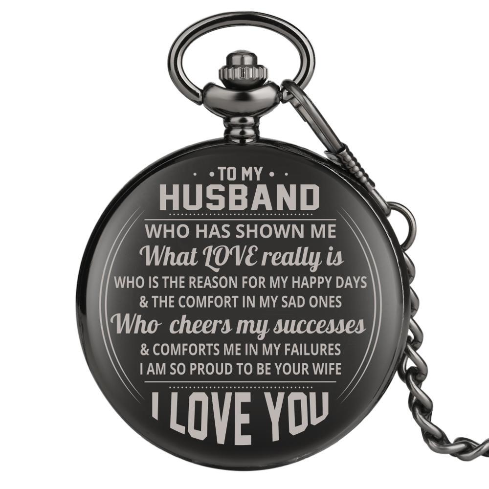 Fashion TO MY Husband Quartz Pocket Watch