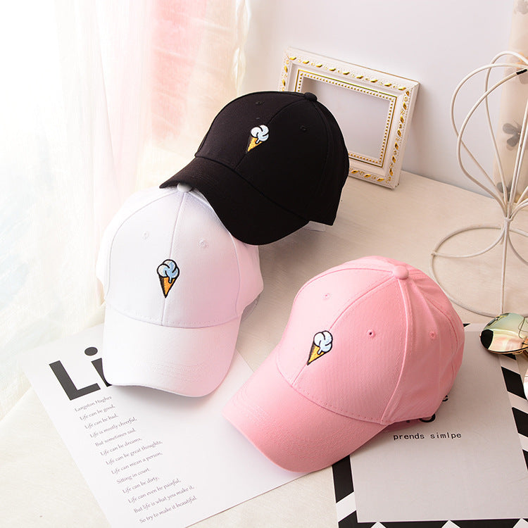 Hat Korean Version Of The Soft Sister Children's Ice Cream Bend Along The Baseball Tide Casual Men's Spring And Summer Caps Sun Hat