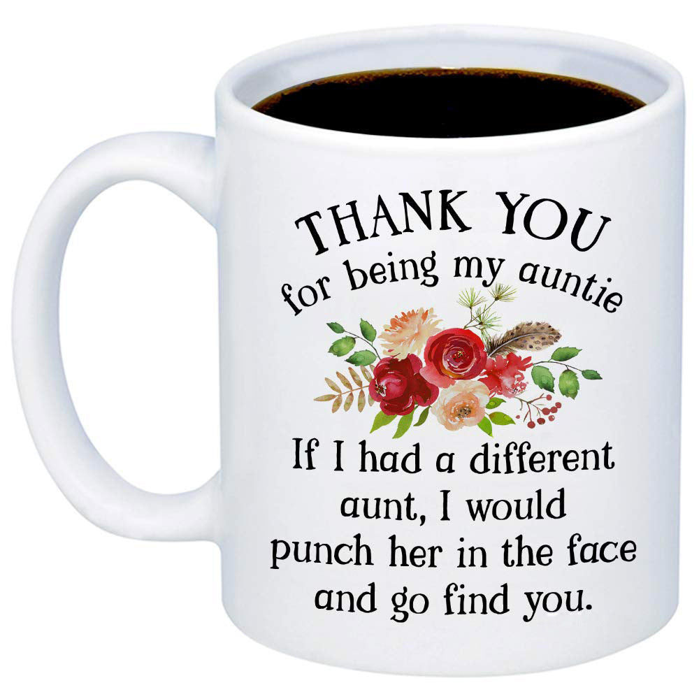 Thank You Sister Wife Ceramic Coffee Mark Cup Water Cup Wife Auntie Flower