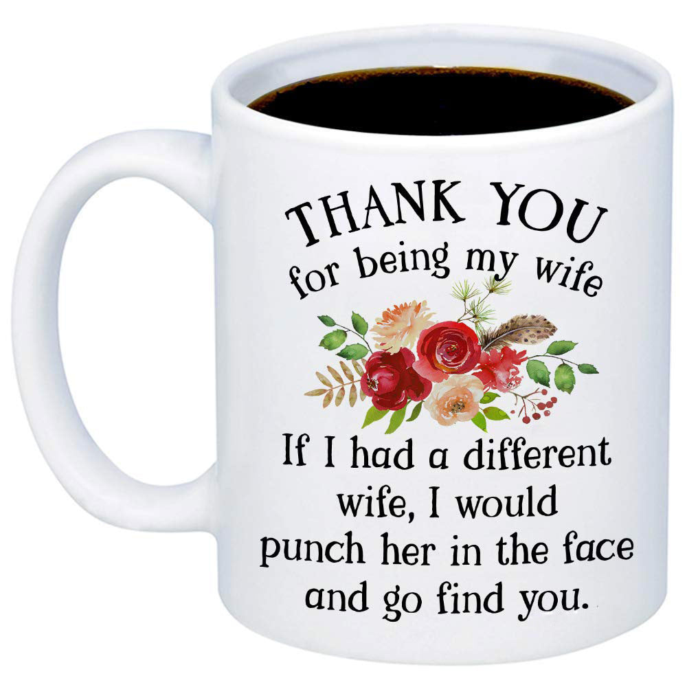 Thank You Sister Wife Ceramic Coffee Mark Cup Water Cup Wife Auntie Flower