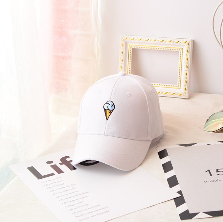 Hat Korean Version Of The Soft Sister Children's Ice Cream Bend Along The Baseball Tide Casual Men's Spring And Summer Caps Sun Hat