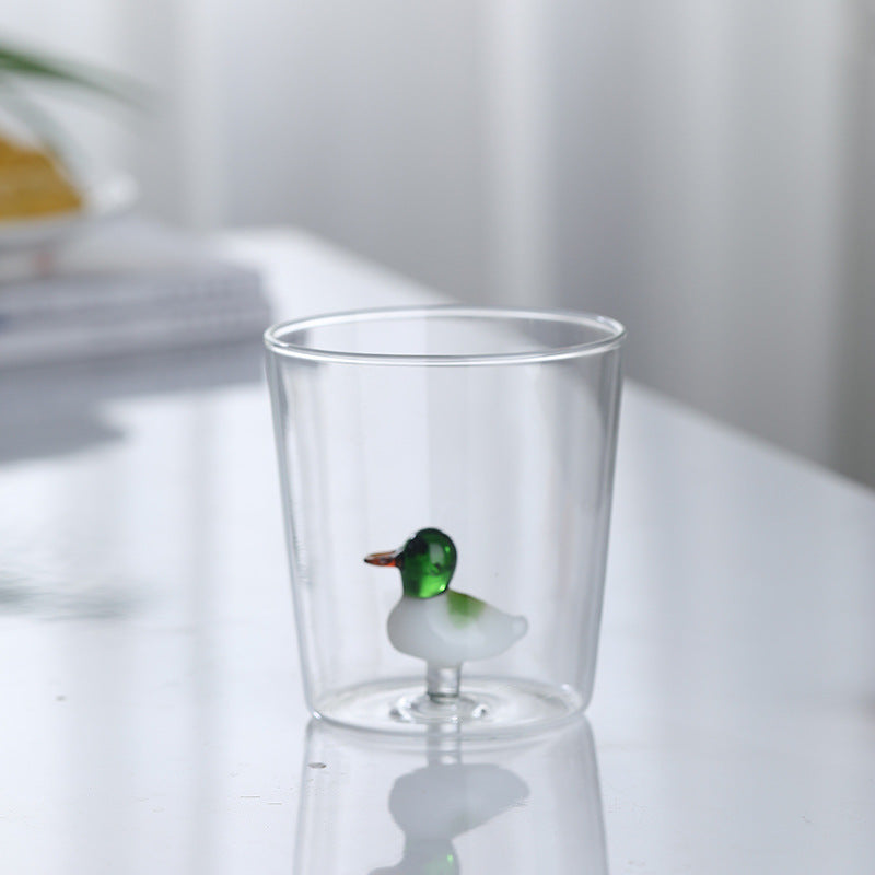 300ml Cute 3D Animal Farm Glass Cup Italy Ichendorf Design Glassware Drink Cup Whiskey Glasses Coffee Mug Kids Milk Water Teacup