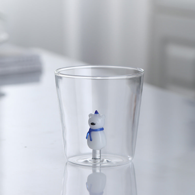 300ml Cute 3D Animal Farm Glass Cup Italy Ichendorf Design Glassware Drink Cup Whiskey Glasses Coffee Mug Kids Milk Water Teacup