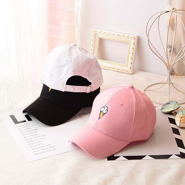 Hat Korean Version Of The Soft Sister Children's Ice Cream Bend Along The Baseball Tide Casual Men's Spring And Summer Caps Sun Hat