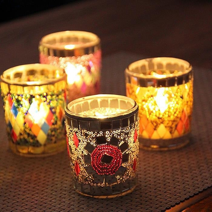 Small Glass Candlestick Candlestick Dining Bar Decorative Jewelry