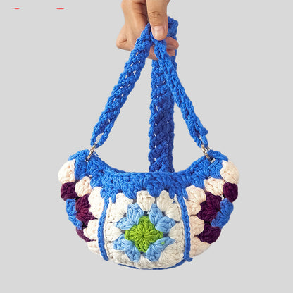 Grandma Plaid Cotton Thread Woven Bag