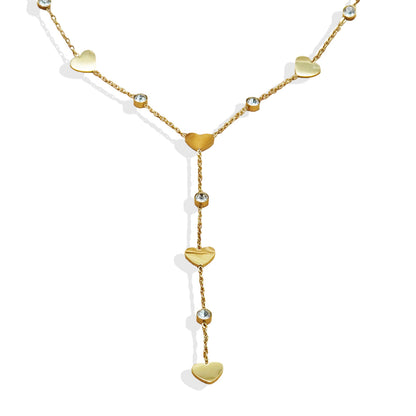 Lxalry 18K Gold Plated Rhinestone Necklace  Recycled Stainless Steel Modern Minimalist Jewelry Hypoallergenic  Ocean Safe Gift For Women Wife Mom Everyday Glam With Golden Hour Glow
