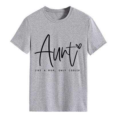 AUNT LIKE A MOM Fashion Round Neck Loose Short Sleeves