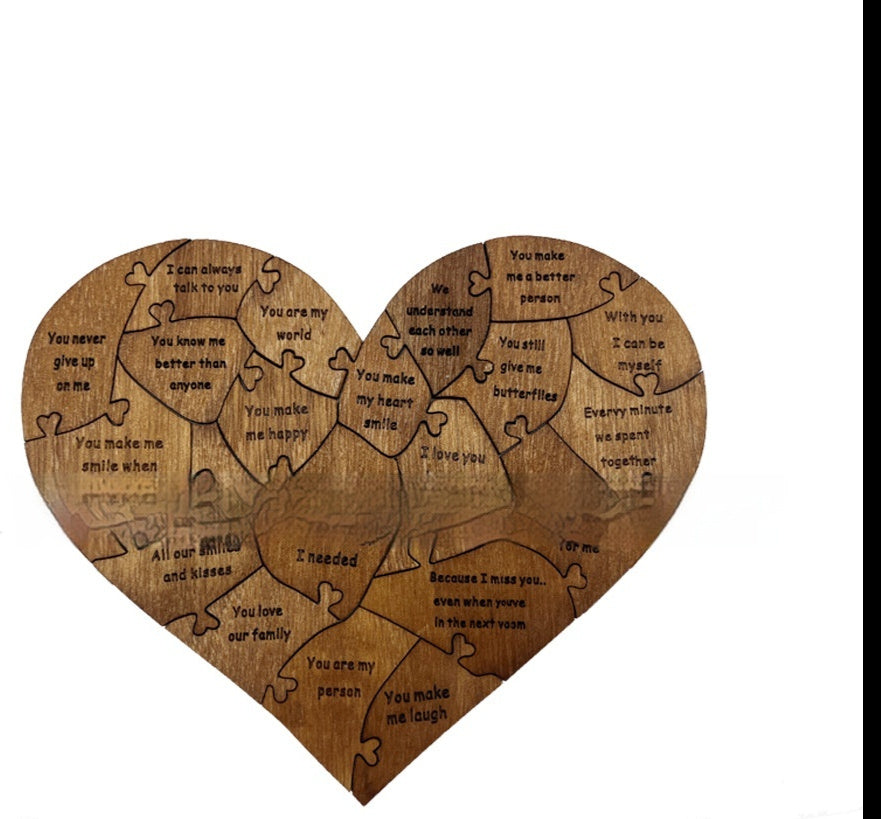 Reasons Why I Love You Wooden Heart Puzzle Romantic Love Jigsaw Pu
zzle Wedding Anniversary For Wife Husband Birthday Gifts Valentine's Day Gift