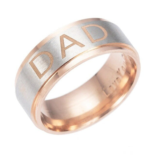 Stainless Steel Ring Letter DAD Ring Classic Titanium Steel Ring