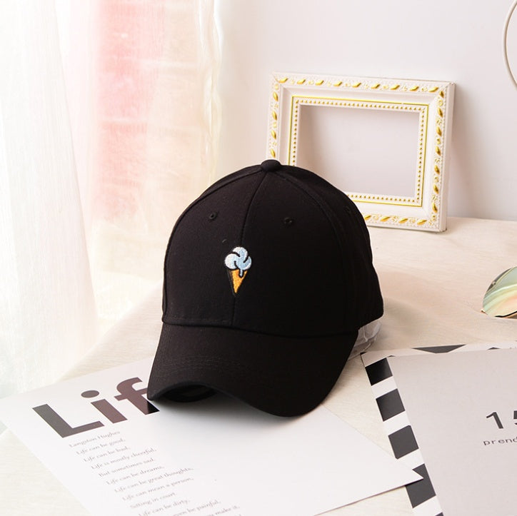 Hat Korean Version Of The Soft Sister Children's Ice Cream Bend Along The Baseball  Tide Casual Men's Spring And Summer Caps Sun Hat