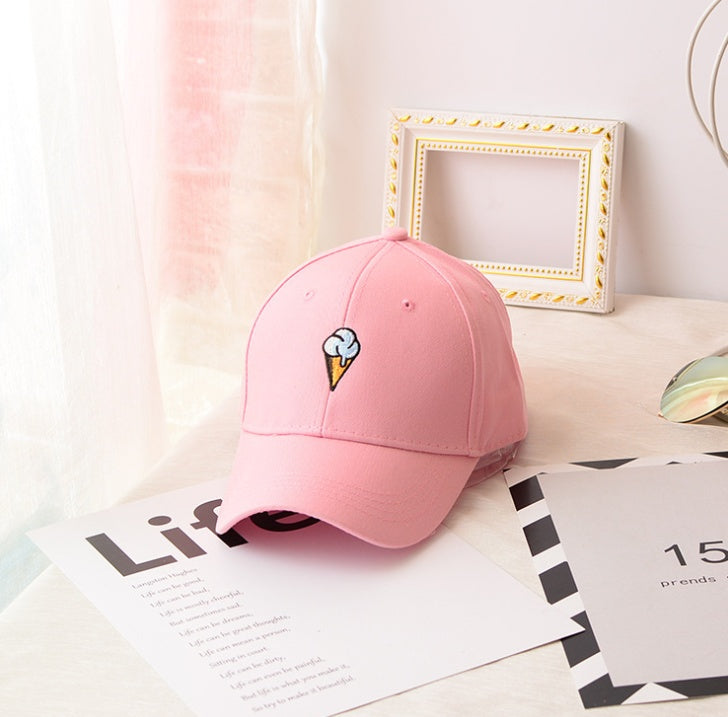 Hat Korean Version Of The Soft Sister Children's Ice Cream Bend Along The Baseball  Tide Casual Men's Spring And Summer Caps Sun Hat