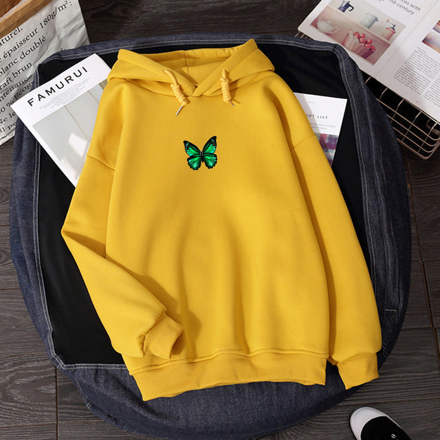 Butterfly print hoodie