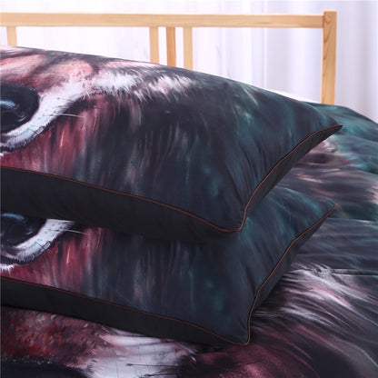 Four-piece oil painting wolf print home textile kit