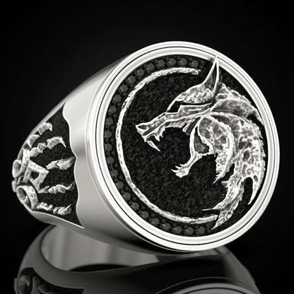Wolf Claw Viking Warrior Retro Two-tone Men's Ring