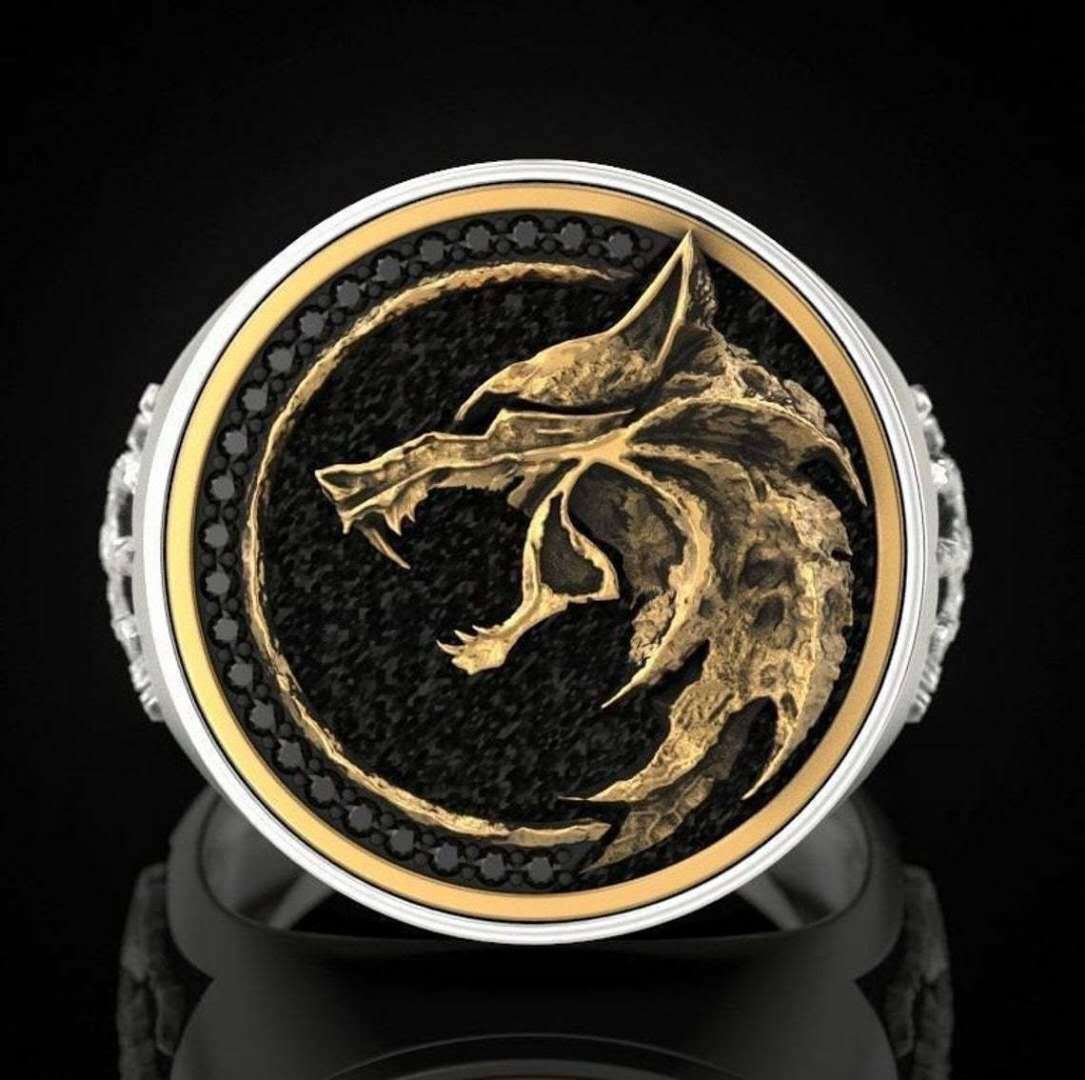 Wolf Claw Viking Warrior Retro Two-tone Men's Ring