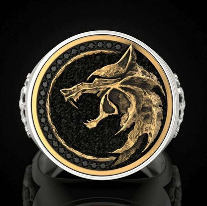 Wolf Claw Viking Warrior Retro Two-tone Men's Ring