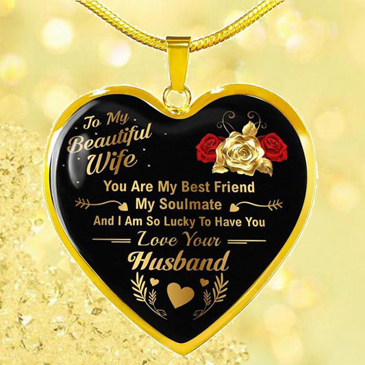 Tribute To My Beautiful Wife Love Your Husband Pendant