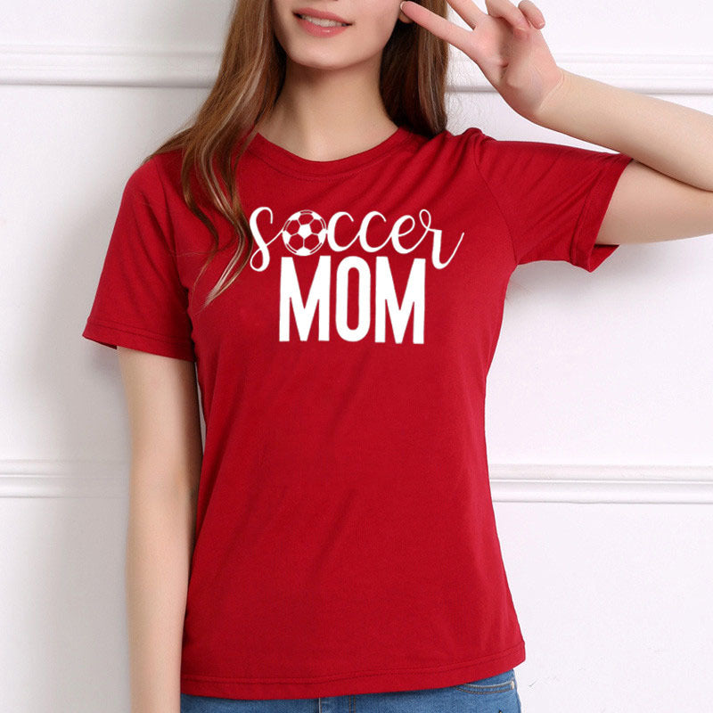 Soccer Mom T-shirt Women Soccer Football Print Game Day Sports T-shirt