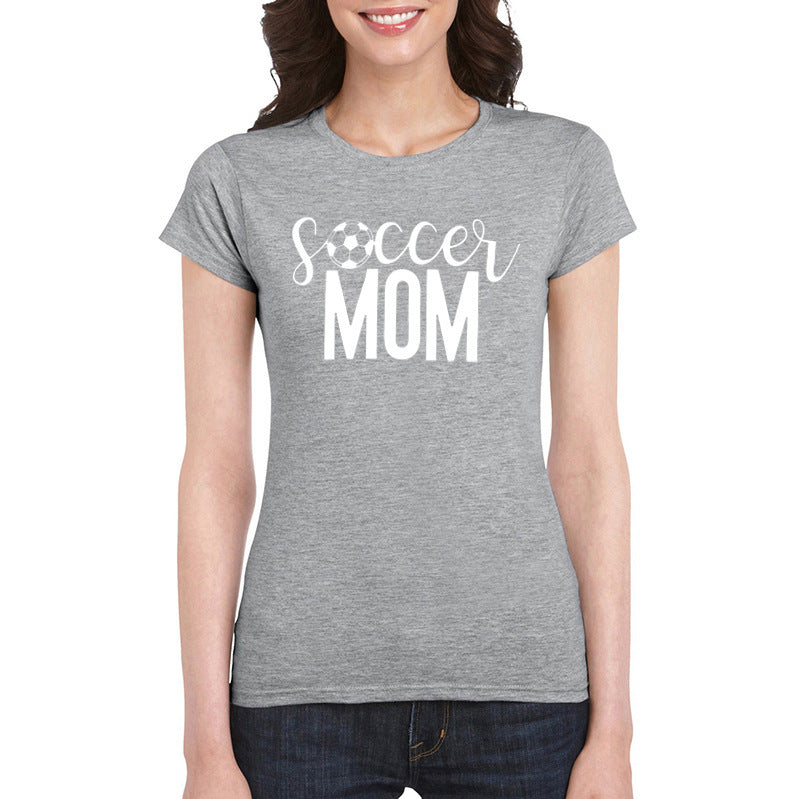 Soccer Mom T-shirt Women Soccer Football Print Game Day Sports T-shirt