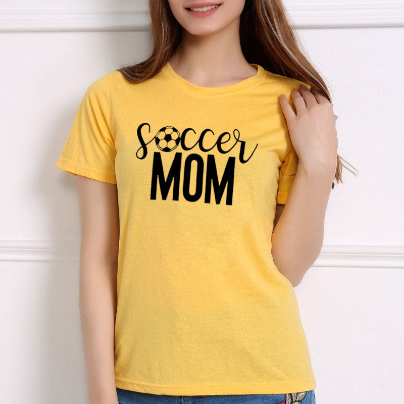 Soccer Mom T-shirt Women Soccer Football Print Game Day Sports T-shirt