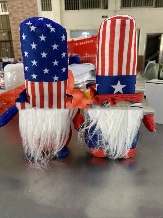 Patriotic Gnomes Veteran's Day Decoration Uncle Sam Gifts Stars And Stripes Nessus Jewelry