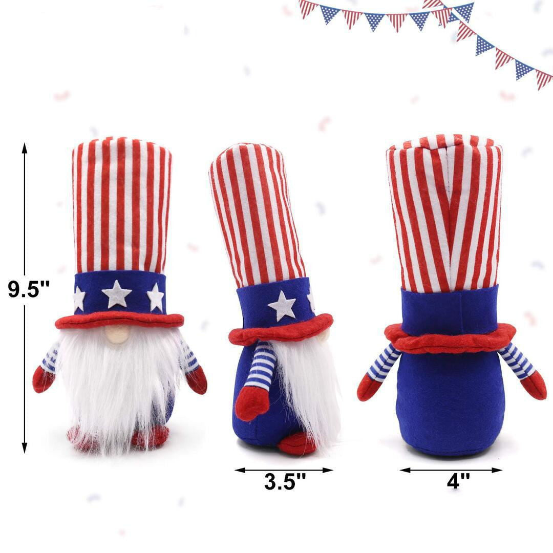 Patriotic Gnomes Veteran's Day Decoration Uncle Sam Gifts Stars And Stripes Nessus Jewelry