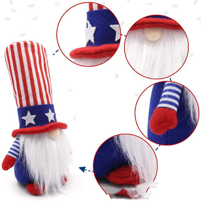 Patriotic Gnomes Veteran's Day Decoration Uncle Sam Gifts Stars And Stripes Nessus Jewelry