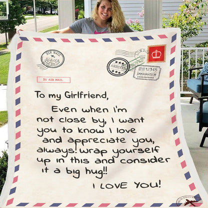 Fleece Blanket to My Daughter Son Wife Letter Printed Quilts Air Mail Blankets Positive Encourage and Love GiftsDrop Ship
