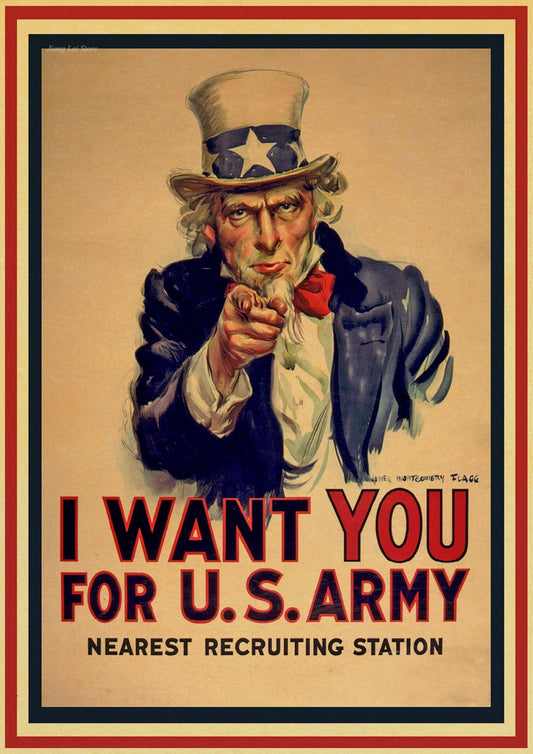 Uncle Sam I want you World War II poster