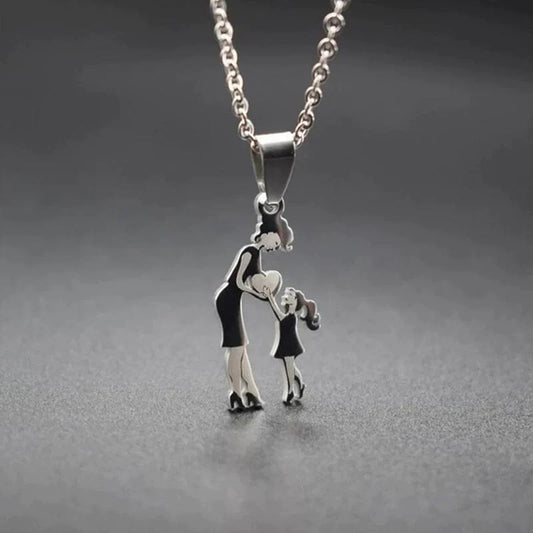 Stainless Steel Mother And Children Necklace Love Mom Son Daughter Pendant Necklace Family Gifts