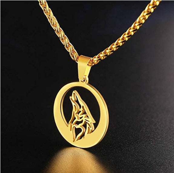 Wolf Head Pendant Necklace
