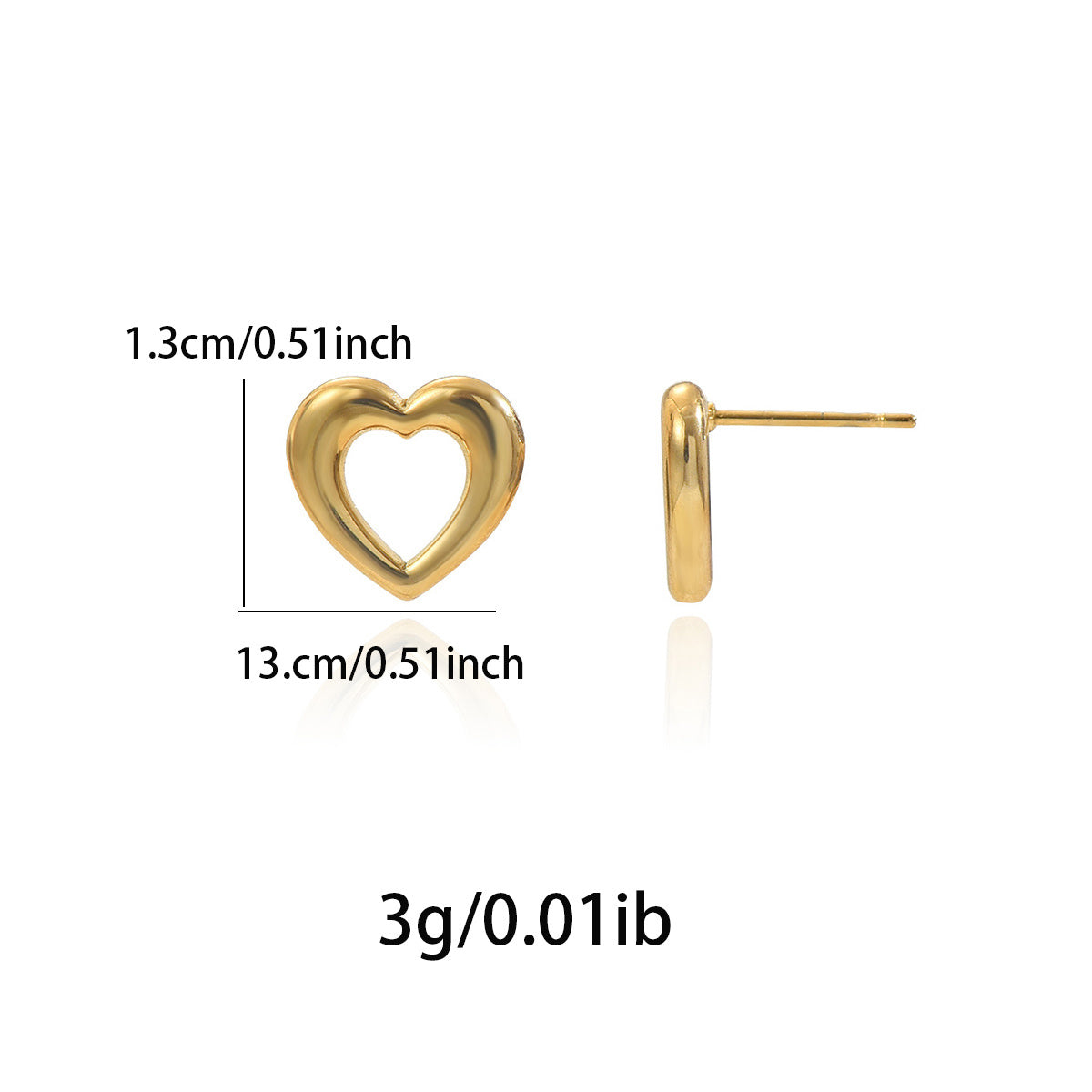 Lxalry 18K Gold Plated Heart Earrings   Stainless Steel Hypoallergenic Jewelry For Women  Skin Safe Everyday & Gift Luxury For Wife Mom Girlfriend Valentine's Day Charm With Tarnish Free Glow