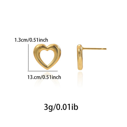 Lxalry 18K Gold Plated Heart Earrings   Stainless Steel Hypoallergenic Jewelry For Women  Skin Safe Everyday & Gift Luxury For Wife Mom Girlfriend Valentine's Day Charm With Tarnish Free Glow