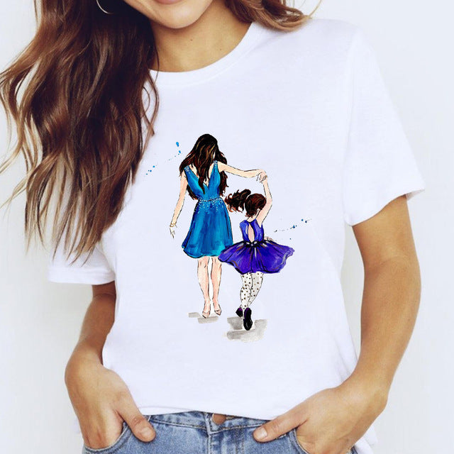 Mother And Daughter Parent-child Wear Summer Short Sleeves