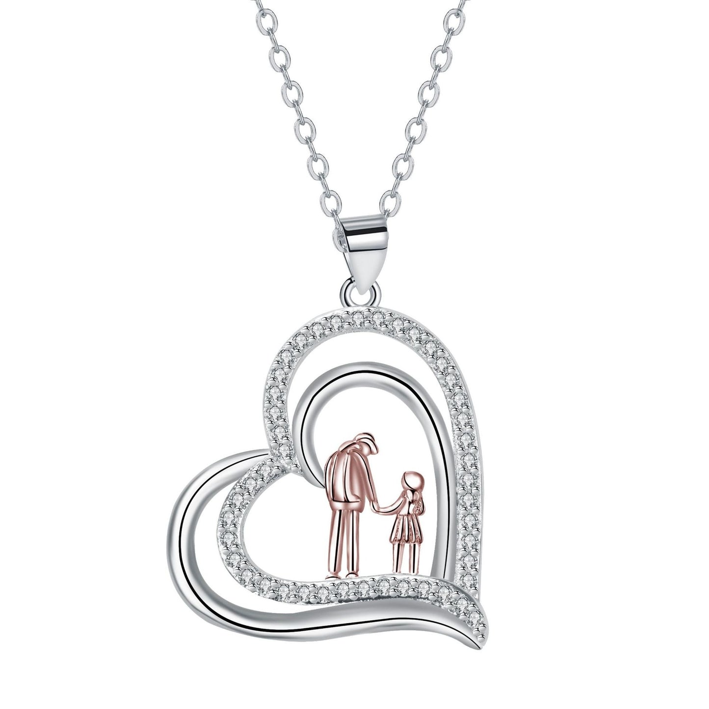 Father And Daughter Pendant Necklace Gift For Dad