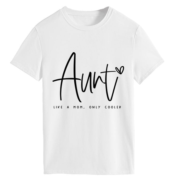 AUNT LIKE A MOM Fashion Round Neck Loose Short Sleeves