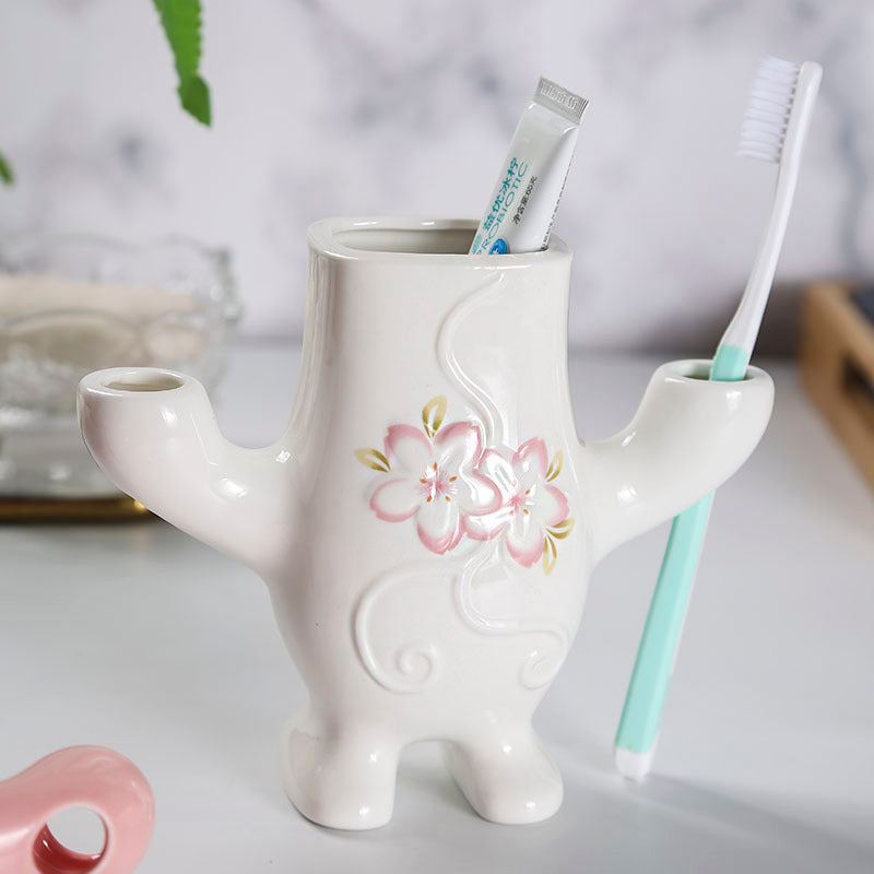 Home Bathroom Set Human Toothbrush Holder