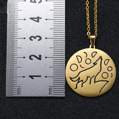 Stainless steel necklace wolf necklace