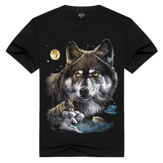 Men's wolf print T-shirt