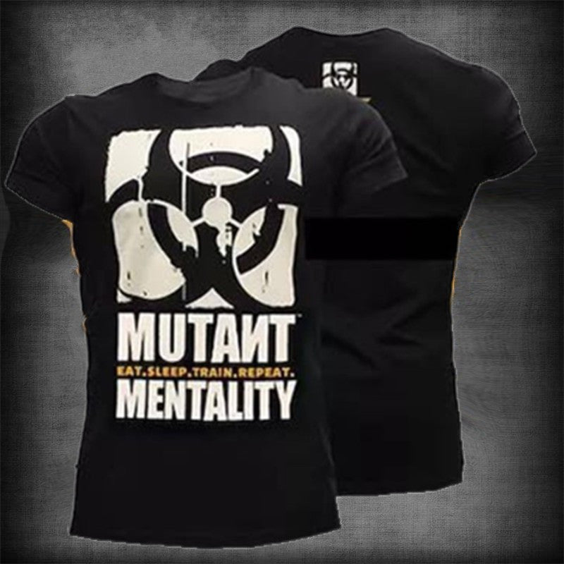Fitness Short Sleeve Male Brother Personality Printing Sports Short Sleeve
