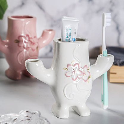 Home Bathroom Set Human Toothbrush Holder