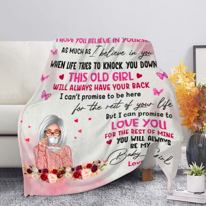 Tea Girl Flower Print For Granddaughter Family Blanket