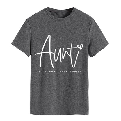 AUNT LIKE A MOM Fashion Round Neck Loose Short Sleeves