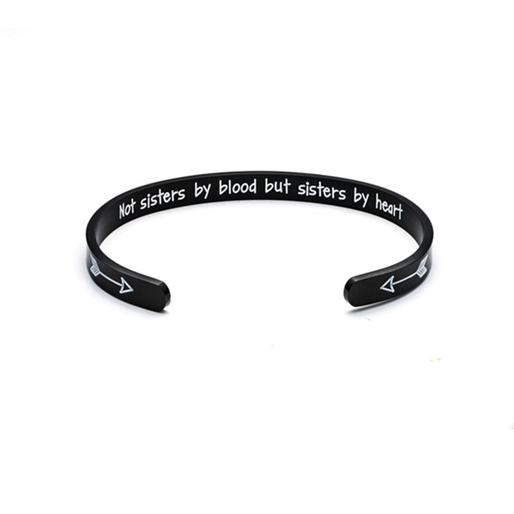 Stainless Steel Bracelet Sister Good Sister Lettering Bracelet