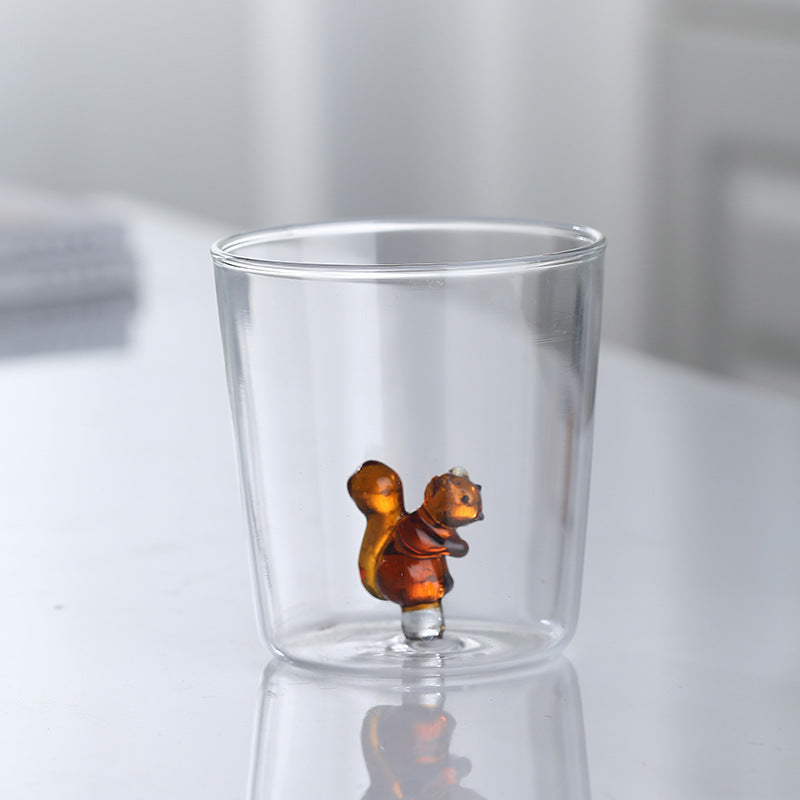 300ml Cute 3D Animal Farm Glass Cup Italy Ichendorf Design Glassware Drink Cup Whiskey Glasses Coffee Mug Kids Milk Water Teacup