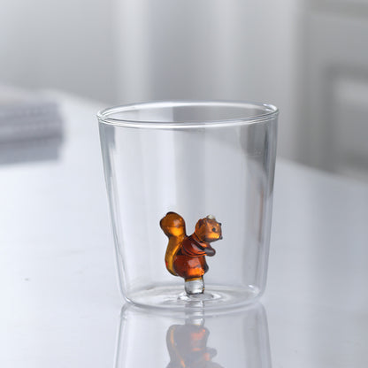 300ml Cute 3D Animal Farm Glass Cup Italy Ichendorf Design Glassware Drink Cup Whiskey Glasses Coffee Mug Kids Milk Water Teacup