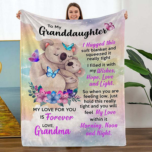 To My Granddaughter Koala Blanket