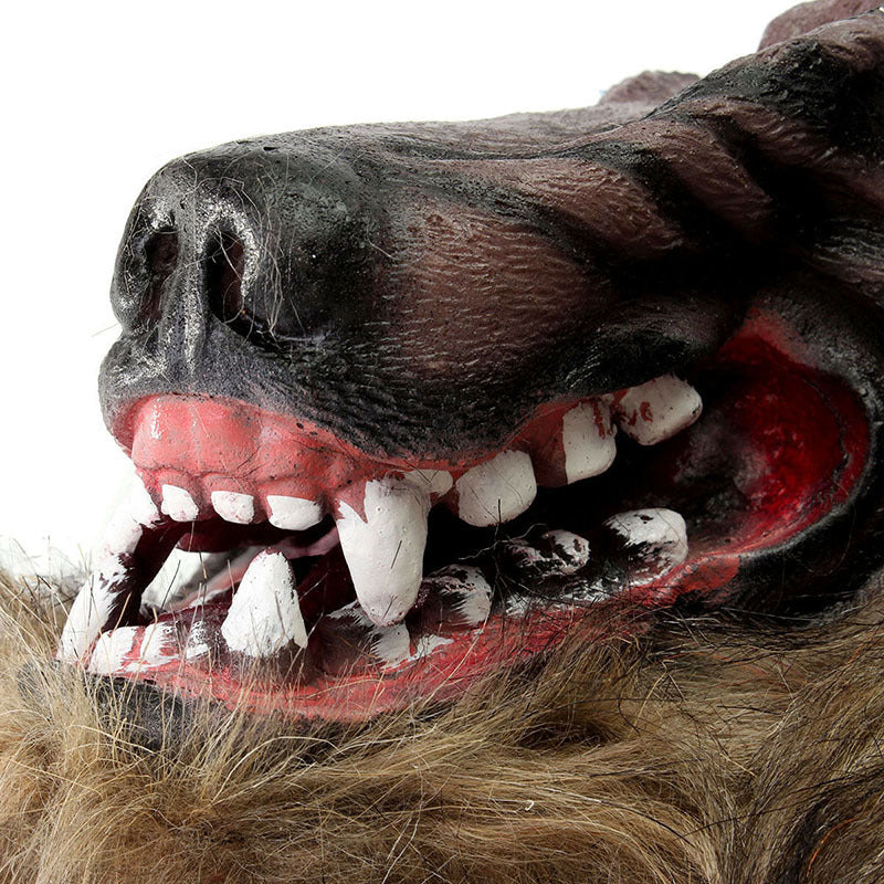 Halloween Masquerade Bar Decoration Cool Shape Vinyl Wolf Head Mask Hood