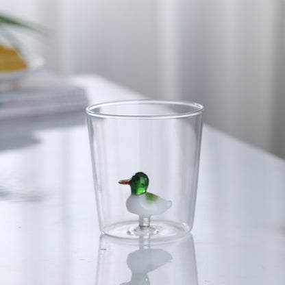 300ml Cute 3D Animal Farm Glass Cup Italy Ichendorf Design Glassware Drink Cup Whiskey Glasses Coffee Mug Kids Milk Water Teacup